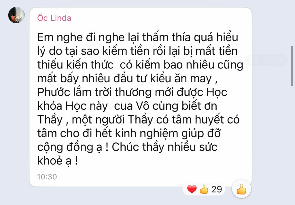 Feedback học viên Ốc Linda